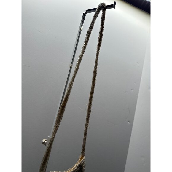 Vintage Walborg Flapper Silver Gray Beaded Evening Bag With Fringe & Strap - Picture 3 of 13